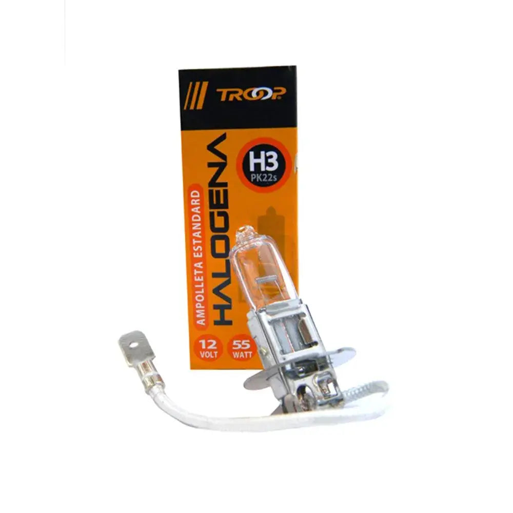 Ampolleta halógena Troop H3 12 V 55 W, base PK22s